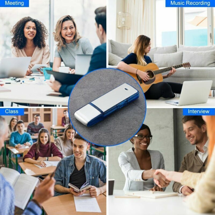 SK858 8GB Rechargeable Portable U-Disk Meeting Voice Recorder (Blue) - HoMEdemic™ 