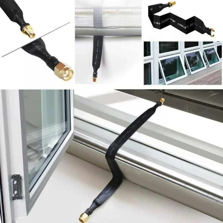 SMA Male To Male  Fiberglass Antenna Through Wall Adapter Cable Flat Window Cable(40cm) - HoMEdemic™ 