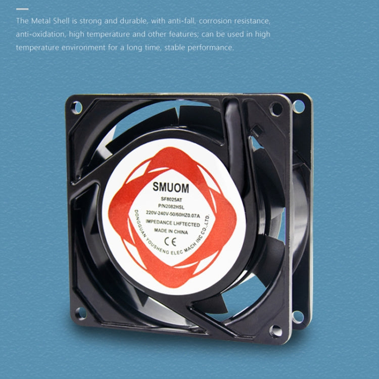 SMUOM SF8025AT 110V Double Ball Bearing 8cm Silent Chassis Cabinet Cooling Fan - HoMEdemic™ 