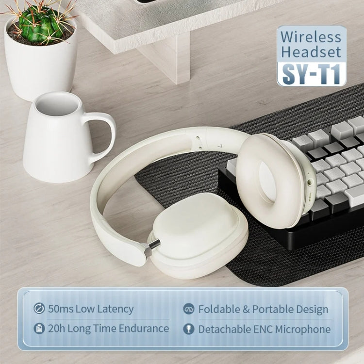 SOYTO SY-T1 Wireless Headset Bluetooth Gaming Headset With Plug Play Microphone(Pink) - HoMEdemic™ 