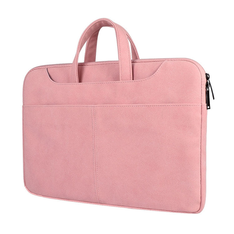 ST06S Waterproof PU Leather Zipper Hidden Portable Strap One-shoulder Handbag for 13.3 inch Laptops, with Magic Stick & Suitcase Belt, ST06S 13.3 inch Pink, ST06S 13.3 inch Light Grey, ST06S 13.3 inch Dark Gray - HoMEdemic™ 