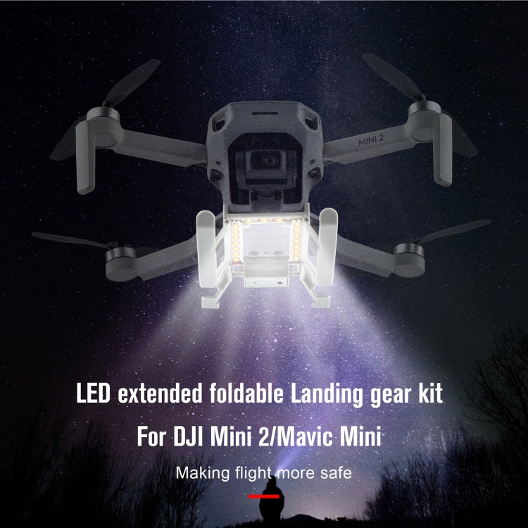 STARTRC 1109190 for DJI Mini 2 / Mavic Mini Foldable Quick Release Anti-collision Landing Gear Height Extender Holder with LED Night Indicator Light(Grey) - HoMEdemic™ 