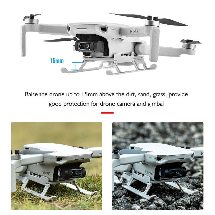 STARTRC 1109190 for DJI Mini 2 / Mavic Mini Foldable Quick Release Anti-collision Landing Gear Height Extender Holder with LED Night Indicator Light(Grey) - HoMEdemic™ 