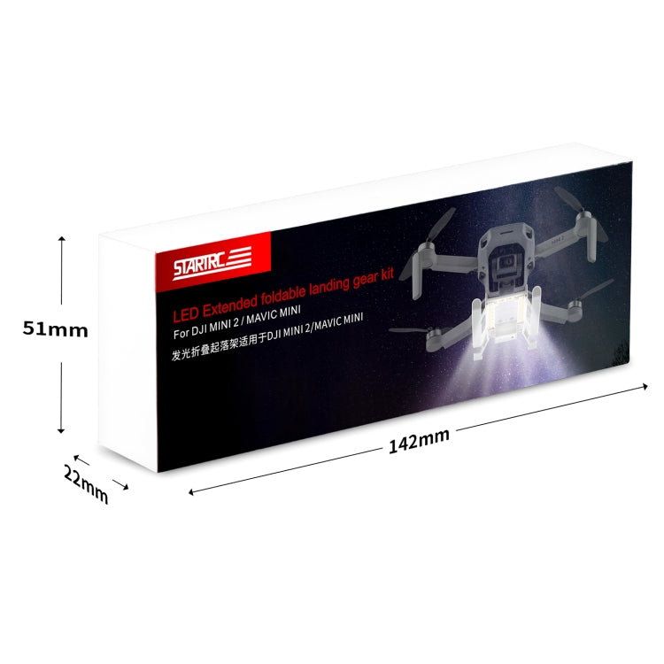 STARTRC 1109190 for DJI Mini 2 / Mavic Mini Foldable Quick Release Anti-collision Landing Gear Height Extender Holder with LED Night Indicator Light(Grey) - HoMEdemic™ 