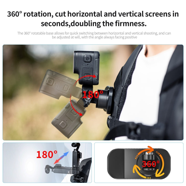 STARTRC 360 Degree Rotation Backpack Clip Magnetic Suction Mount (Black) - HoMEdemic™ 