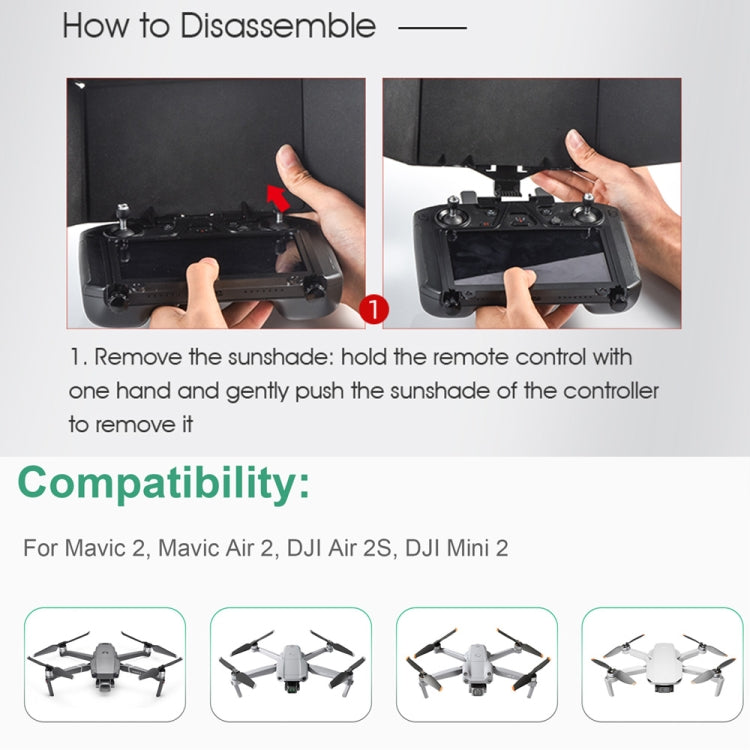 STARTRC Foldable Controller Sunshade with Screen Bracket for DJI Mavic 2 / Mavic Air 2 / Air 2S / Mini 2(Black) - HoMEdemic™ 