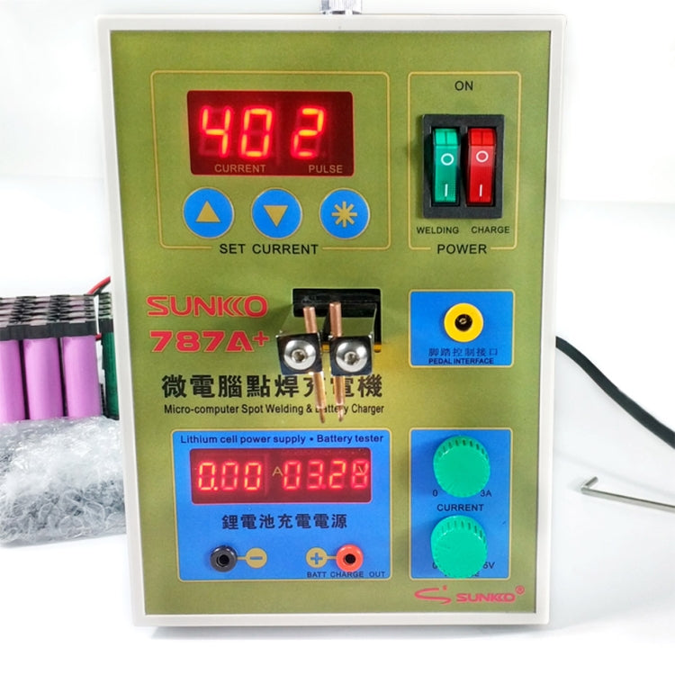 SUKKO LED Pulse Battery Spot Welder + Spot Welding Machine Micro-computer Micro Welding with LED Light+Battery Clamp, 220V EU Plug - HoMEdemic™ 
