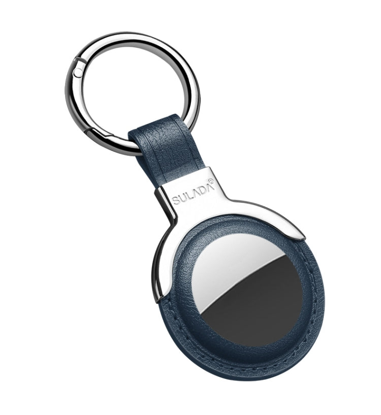 SULADA Leather Protective Cover Case with Switchable Keychain Ring For AirTag 2nd Gen / AirTag 1st Gen(Blue) - HoMEdemic™ 