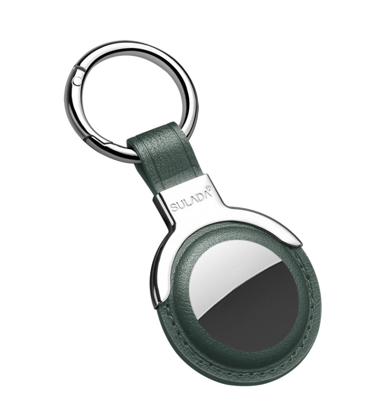 SULADA Leather Protective Cover Case with Switchable Keychain Ring For AirTag 2nd Gen / AirTag 1st Gen(Green) - HoMEdemic™ 
