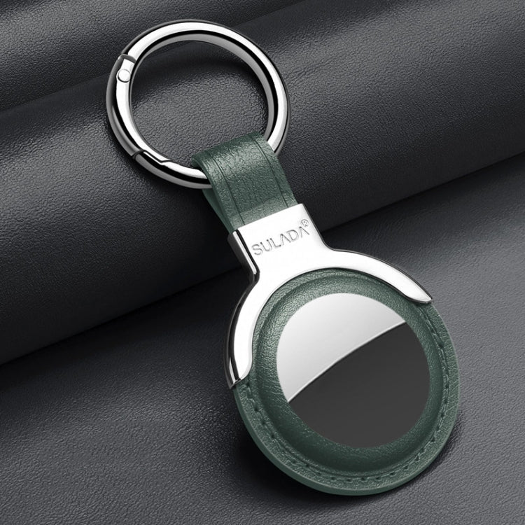 SULADA Leather Protective Cover Case with Switchable Keychain Ring For AirTag 2nd Gen / AirTag 1st Gen(Green) - HoMEdemic™ 