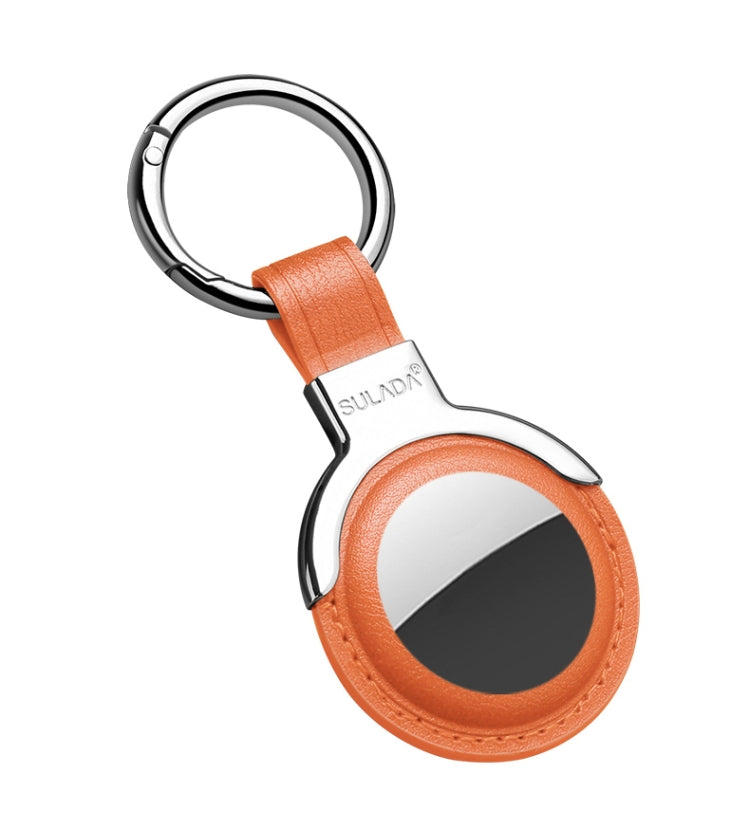 SULADA Leather Protective Cover Case with Switchable Keychain Ring For AirTag 2nd Gen / AirTag 1st Gen(Orange) - HoMEdemic™ 