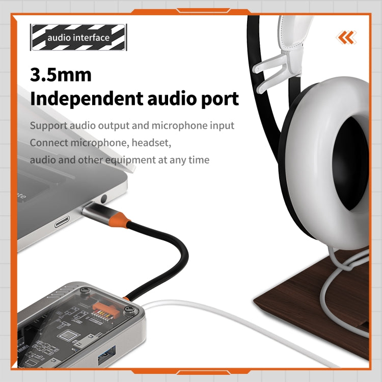 SW10V 10 in 1 Type-C to USB + HDMI + VGA + RJ45 + SD/TF + Audio 3.5 HUB Docking Station(Grey) - HoMEdemic™ 