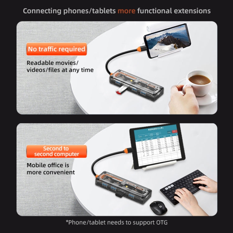 SW4U-C 5 in 1 Type-C to Type-C + 4 x USB3.0 HUB Docking Station(Grey) - HoMEdemic™ 