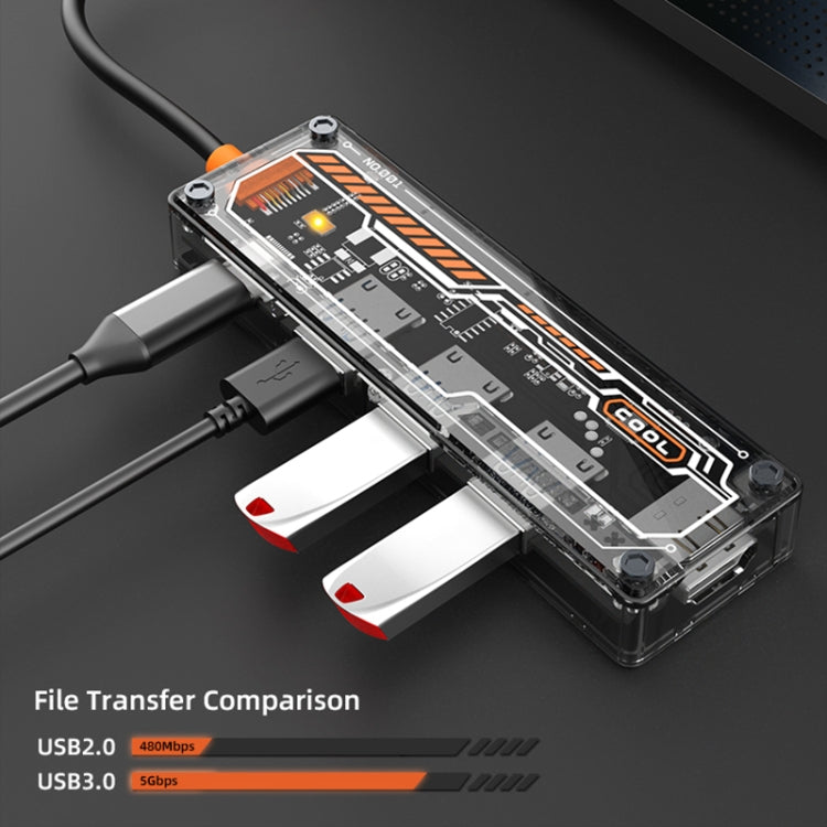 SW5H 5 in 1 Type-C to PD + USB3.0 + 2 x USB2.0 + HDMI HUB Docking Station(Grey) - HoMEdemic™ 