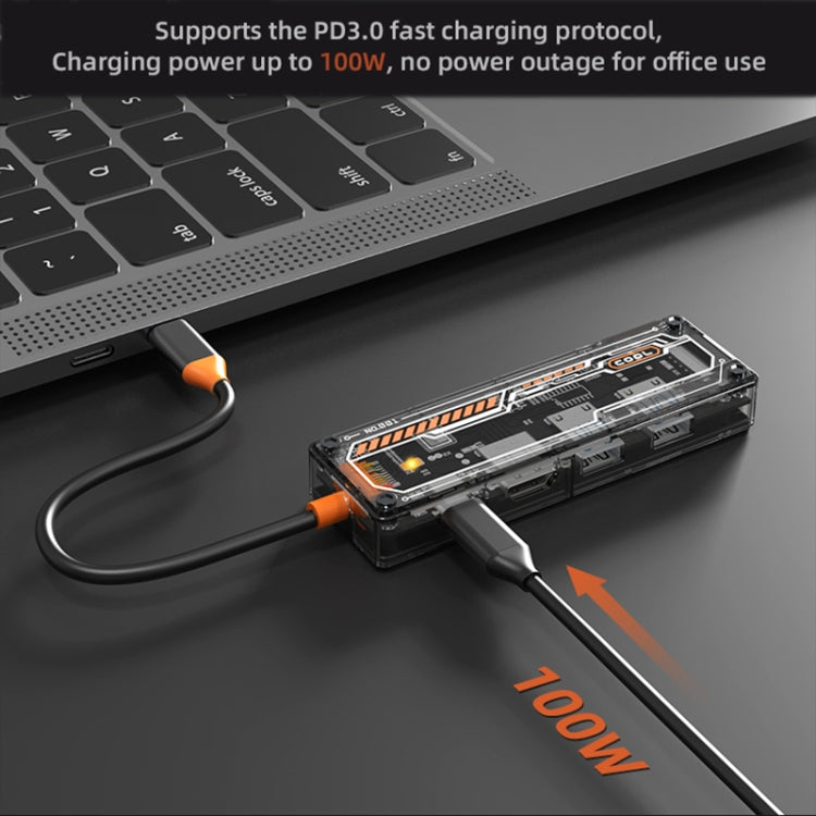 SW6V 6 in 1 Type-C to USB + HDMI + VGA + Audio 3.5 HUB Docking Station(Grey) - HoMEdemic™ 