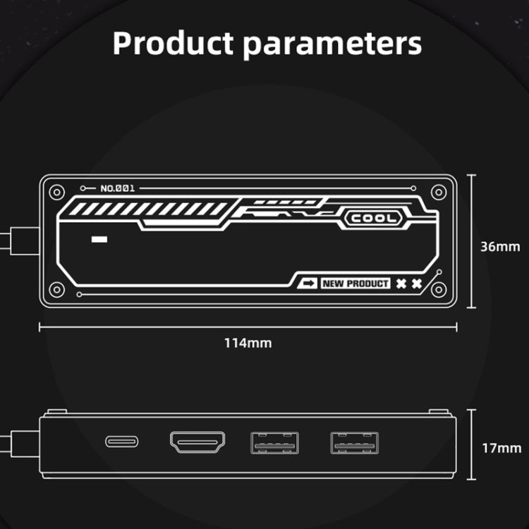 SW6V 6 in 1 Type-C to USB + HDMI + VGA + Audio 3.5 HUB Docking Station(Grey) - HoMEdemic™ 