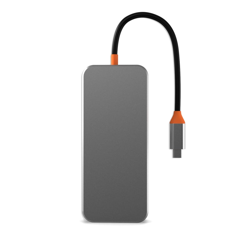 SW8V 8 in 1 Type-C to USB + HDMI + RJ45 + SD/TF HUB Docking Station(Grey) - HoMEdemic™ 