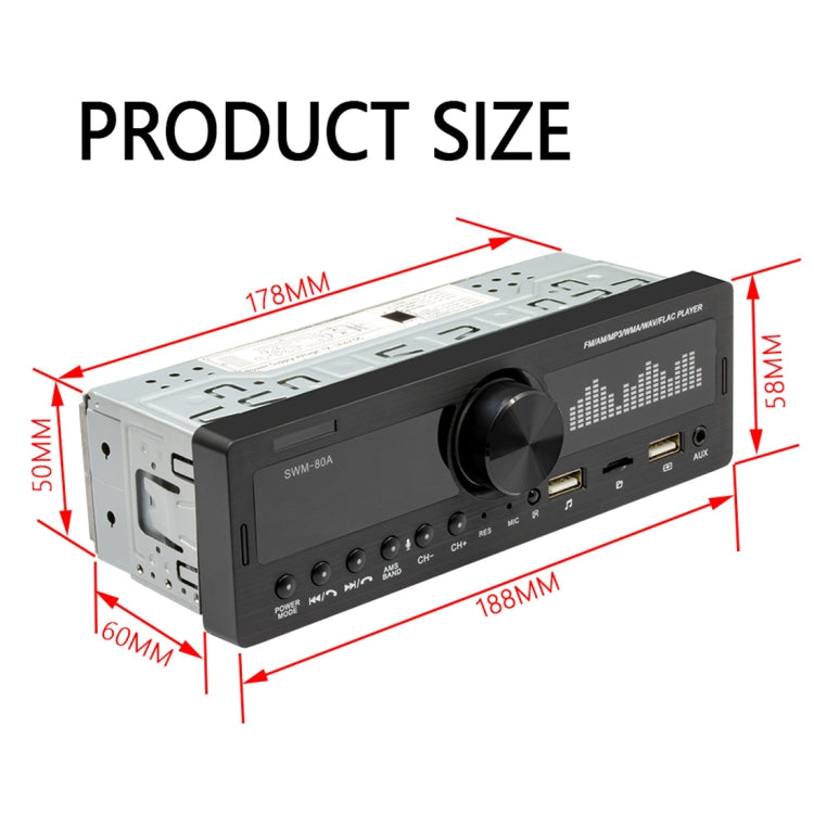 SWM-80A DC12V Car MP3 Support FM / AM & Bluetooth & Mobile Phone Voice Assistant, SWM-80A - HoMEdemic™ 