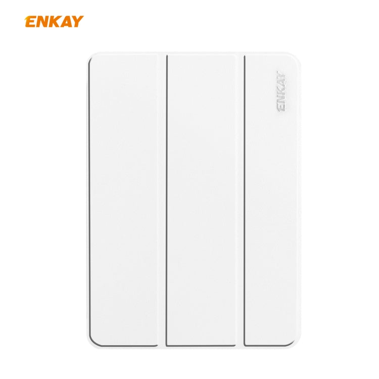 For iPad Pro 11 2022 / 2020 / 2021 ENKAY ENK-8001 Denim Pattern Horizontal Flip Leather Smart Tablet Case with Holder(White) - HoMEdemic™ 