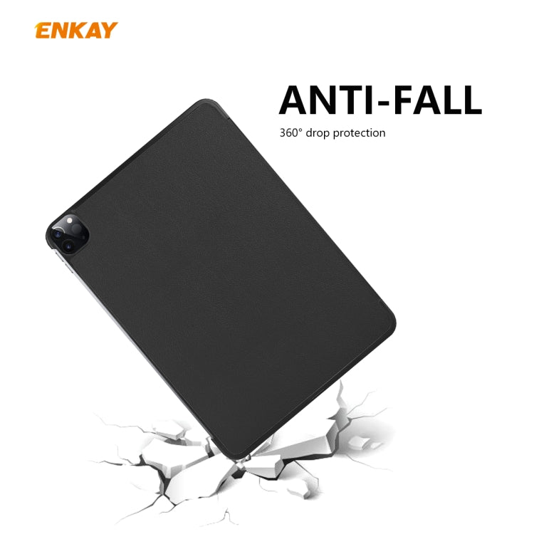 For iPad Pro 11 2022 / 2020 / 2021 ENKAY ENK-8001 Denim Pattern Horizontal Flip Leather Smart Tablet Case with Holder(White) - HoMEdemic™ 