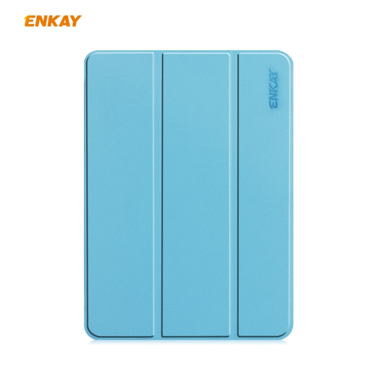 For iPad Pro 11 2022 / 2020 / 2021 ENKAY ENK-8001 Denim Pattern Horizontal Flip Leather Smart Tablet Case with Holder (Light Blue) - HoMEdemic™ 