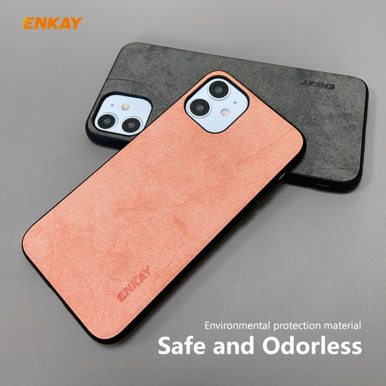 For iPhone 11 ENKAY ENK-PC0282 2 in 1 Business Series Fabric Texture PU Leather + TPU Soft Slim Case Cover ＆ 0.26mm 9H 2.5D Tempered Glass Film(Grey) - HoMEdemic™ 