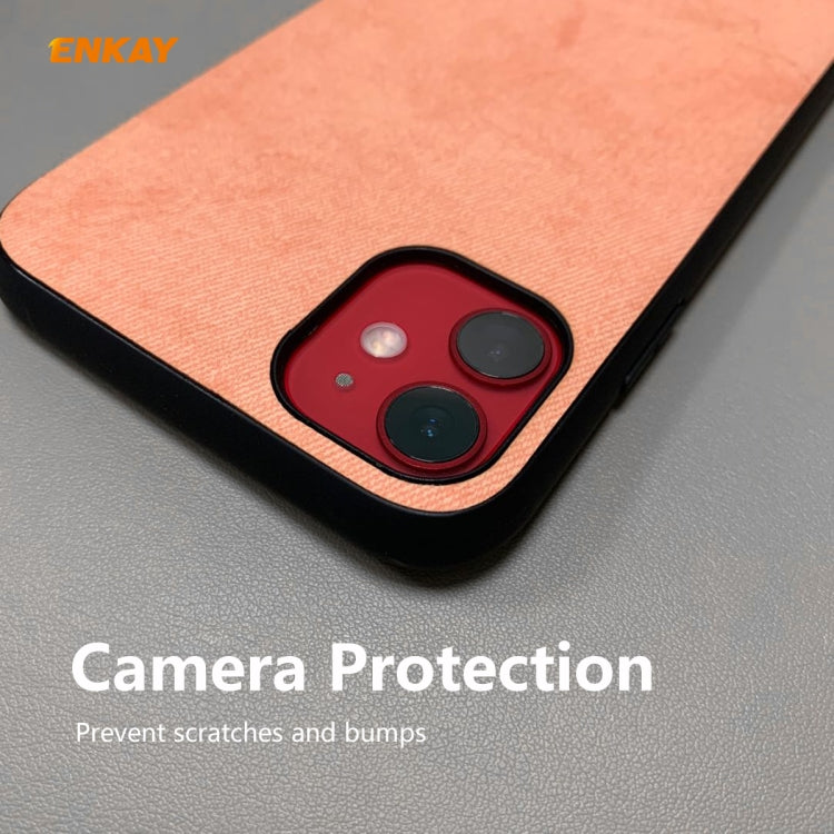 For iPhone 11 ENKAY ENK-PC0282 2 in 1 Business Series Fabric Texture PU Leather + TPU Soft Slim Case Cover ＆ 0.26mm 9H 2.5D Tempered Glass Film(Grey) - HoMEdemic™ 