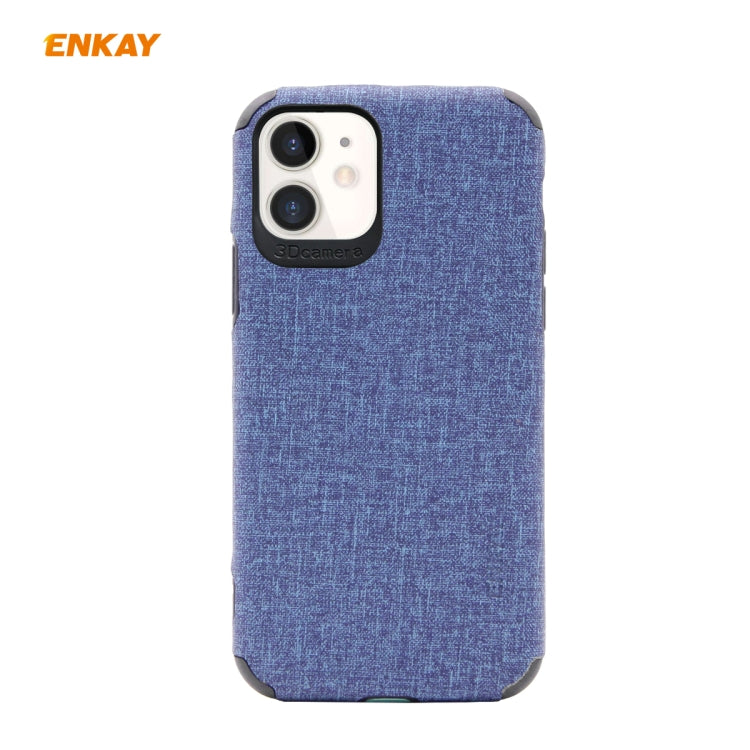 For iPhone 11 ENKAY ENK-PC031 Business Series Denim Texture PU Leather + TPU Soft Slim Case Cover(Blue) - HoMEdemic™ 