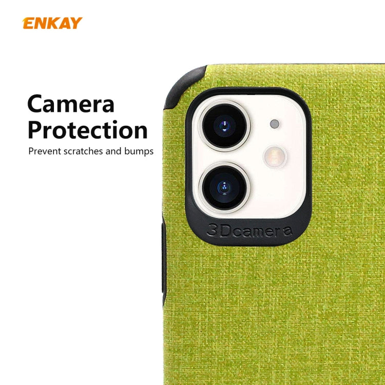 For iPhone 11 ENKAY ENK-PC031 Business Series Denim Texture PU Leather + TPU Soft Slim Case Cover(Blue) - HoMEdemic™ 