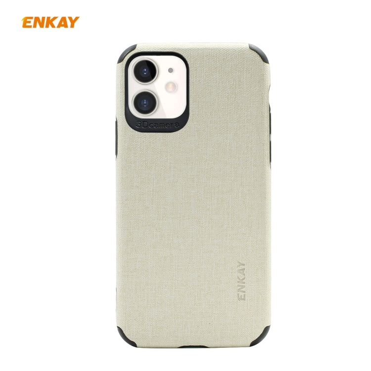 For iPhone 11 ENKAY ENK-PC031 Business Series Denim Texture PU Leather + TPU Soft Slim Case Cover(Beige) - HoMEdemic™ 