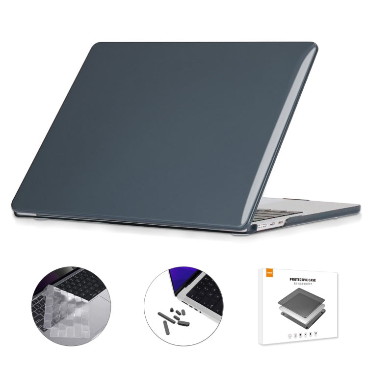 For MacBook Air 13.6 2022/2024 A2681 M2 / A3113 M3 US Version ENKAY 3 in 1 Crystal Laptop Case with TPU Keyboard Film / Anti-dust Plugs(Black) - HoMEdemic™ 