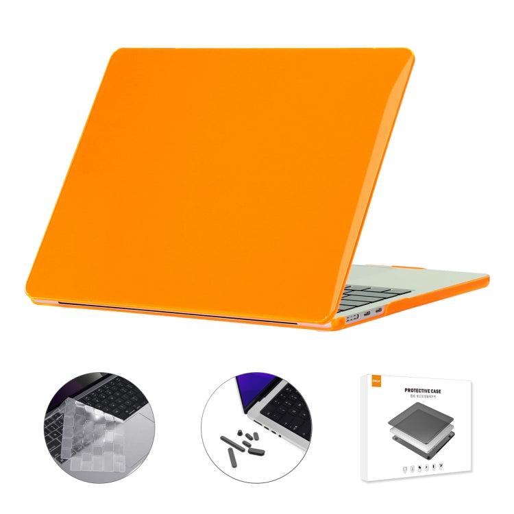 For MacBook Air 13.6 2022/2024 A2681 M2 / A3113 M3 US Version ENKAY 3 in 1 Crystal Laptop Case with TPU Keyboard Film / Anti-dust Plugs(Orange) - HoMEdemic™ 