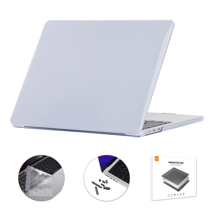 For MacBook Air 13.6 2022/2024 A2681 M2 / A3113 M3 US Version ENKAY 3 in 1 Crystal Laptop Case with TPU Keyboard Film / Anti-dust Plugs (Sierra Blue) - HoMEdemic™ 