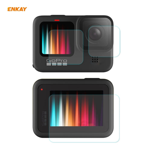 For GoPro HERO9 ENKAY Hat-Prince 3 in 1 0.2mm 9H 2.15D Protective Camera Lens and Screen Tempered Glass Film - HoMEdemic™ 