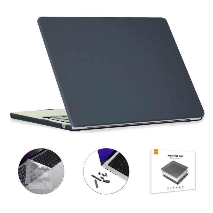 For MacBook Air 13.6 2022/2024 A2681 M2 / A3113 M3 US Version ENKAY 3 in 1 Matte Laptop Case with TPU Keyboard Film / Anti-dust Plugs(Black) - HoMEdemic™ 