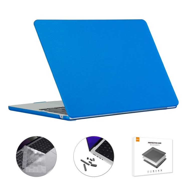 For MacBook Air 13.6 2022/2024 A2681 M2 / A3113 M3 US Version ENKAY 3 in 1 Matte Laptop Case with TPU Keyboard Film / Anti-dust Plugs (Dark Blue) - HoMEdemic™ 