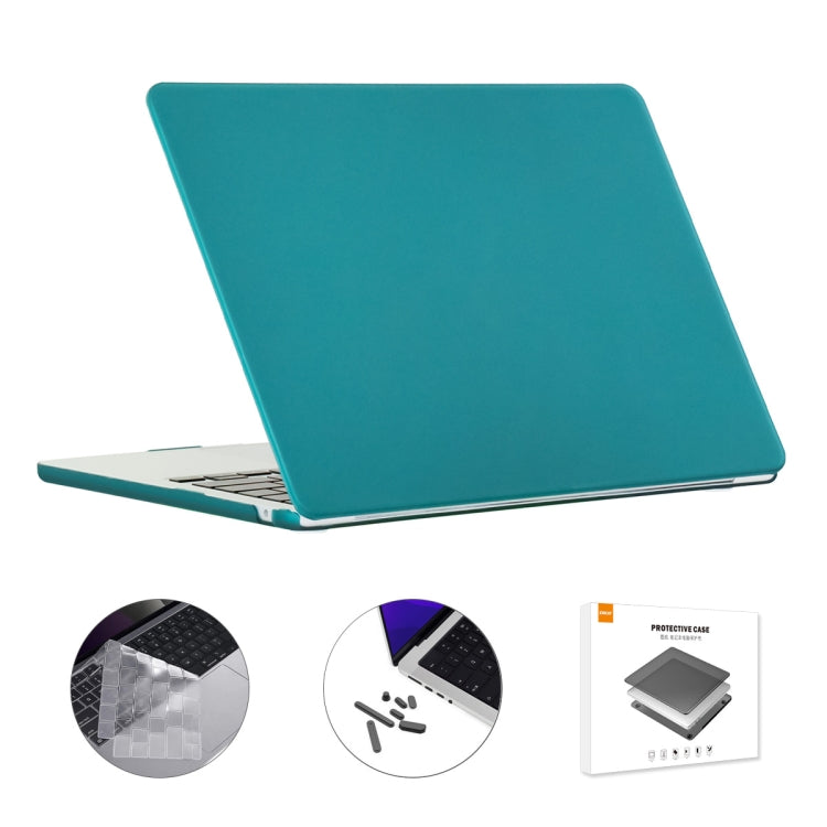 For MacBook Air 13.6 2022/2024 A2681 M2 / A3113 M3 US Version ENKAY 3 in 1 Matte Laptop Case with TPU Keyboard Film / Anti-dust Plugs (Dark Cyan) - HoMEdemic™ 