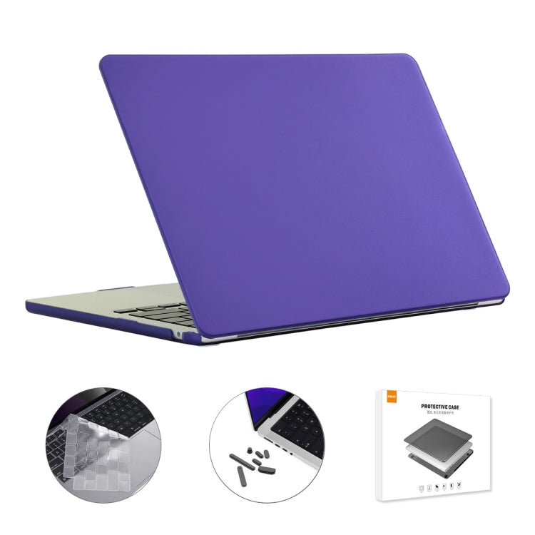 For MacBook Air 13.6 2022/2024 A2681 M2 / A3113 M3 US Version ENKAY 3 in 1 Matte Laptop Case with TPU Keyboard Film / Anti-dust Plugs (Deep Purple) - HoMEdemic™ 