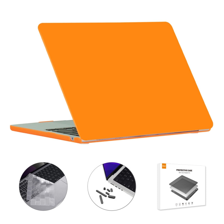 For MacBook Air 13.6 2022/2024 A2681 M2 / A3113 M3 US Version ENKAY 3 in 1 Matte Laptop Case with TPU Keyboard Film / Anti-dust Plugs (Orange) - HoMEdemic™ 