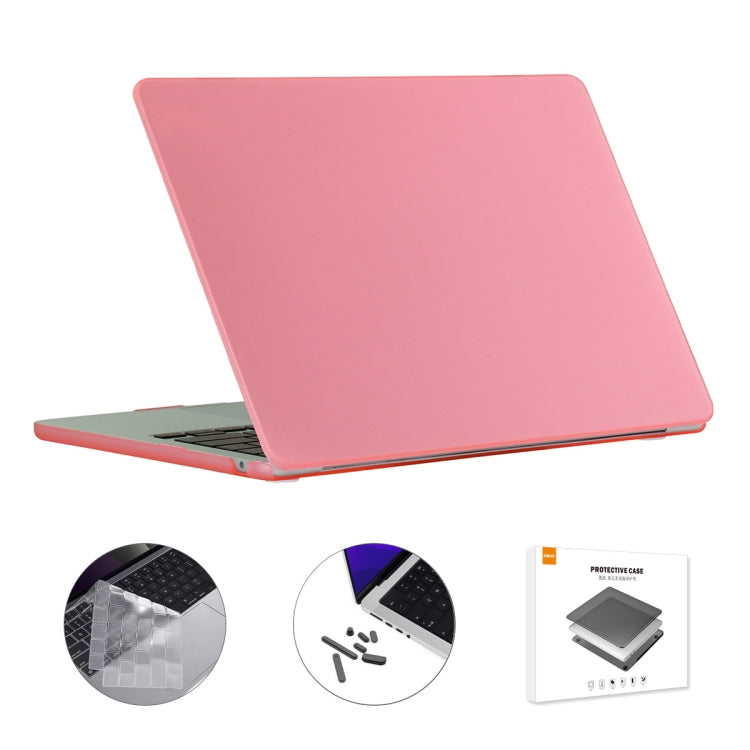 For MacBook Air 13.6 2022/2024 A2681 M2 / A3113 M3 US Version ENKAY 3 in 1 Matte Laptop Case with TPU Keyboard Film / Anti-dust Plugs (Pink) - HoMEdemic™ 
