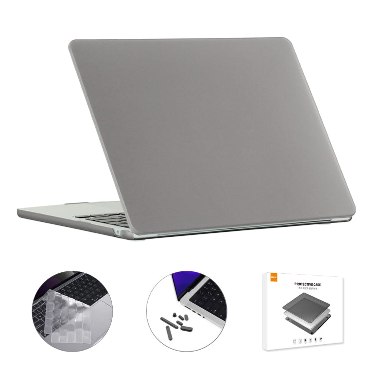 For MacBook Air 13.6 2022/2024 A2681 M2 / A3113 M3 US Version ENKAY 3 in 1 Matte Laptop Case with TPU Keyboard Film / Anti-dust Plugs (Grey) - HoMEdemic™ 