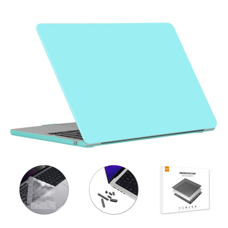 For MacBook Air 13.6 2022/2024 A2681 M2 / A3113 M3 US Version ENKAY 3 in 1 Matte Laptop Case with TPU Keyboard Film / Anti-dust Plugs (Light Cyan) - HoMEdemic™ 