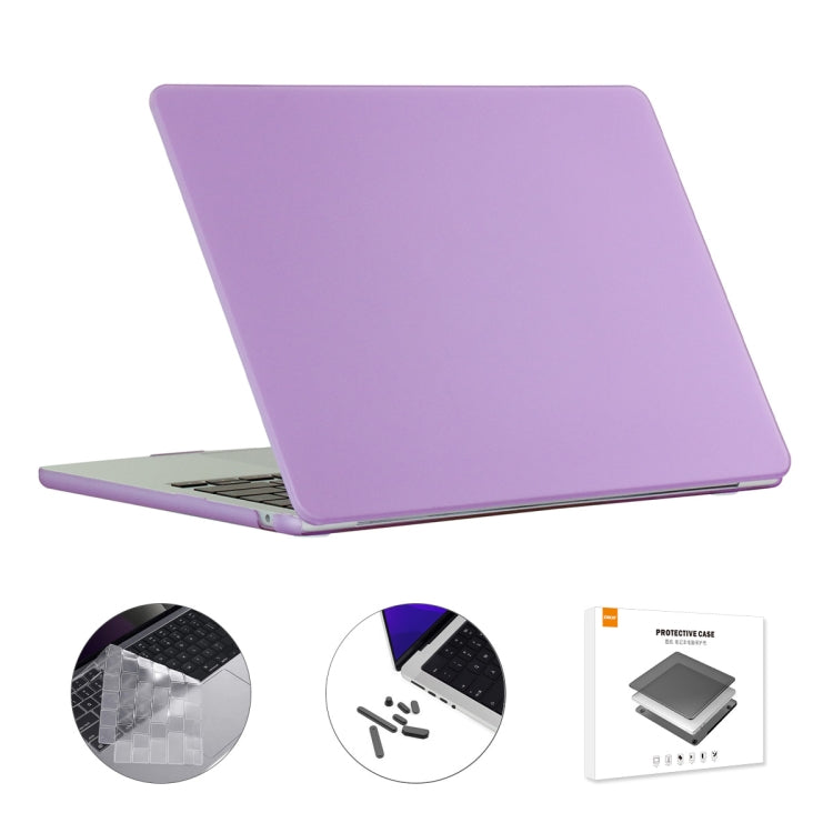 For MacBook Air 13.6 2022/2024 A2681 M2 / A3113 M3 US Version ENKAY 3 in 1 Matte Laptop Case with TPU Keyboard Film / Anti-dust Plugs (Light Purple) - HoMEdemic™ 