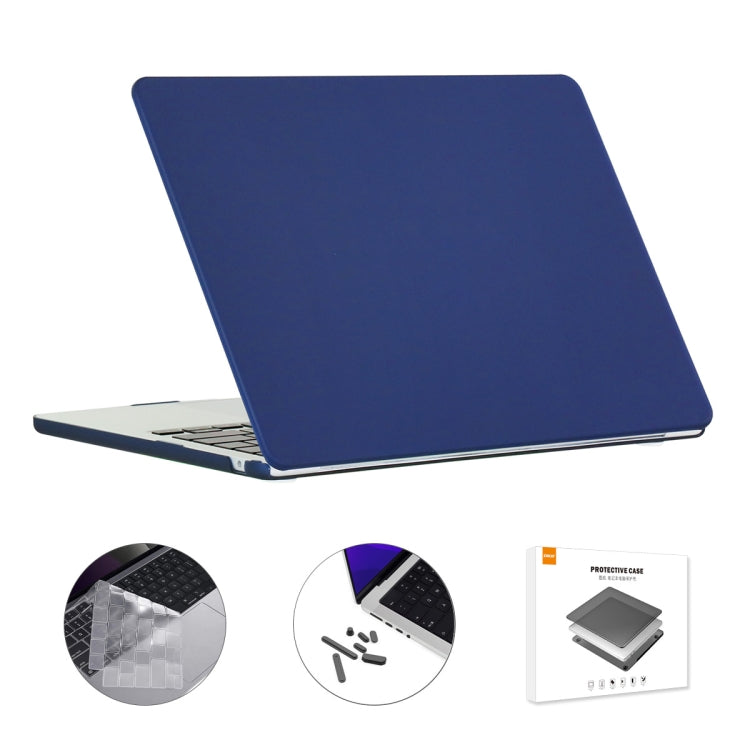 For MacBook Air 13.6 2022/2024 A2681 M2 / A3113 M3 US Version ENKAY 3 in 1 Matte Laptop Case with TPU Keyboard Film / Anti-dust Plugs (Peony Blue) - HoMEdemic™ 