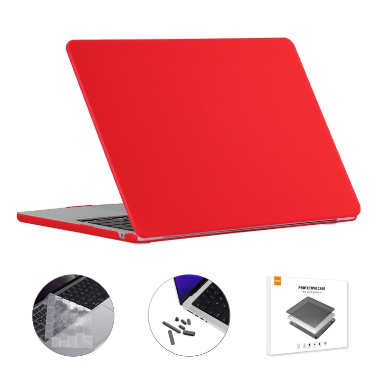 For MacBook Air 13.6 2022/2024 A2681 M2 / A3113 M3 US Version ENKAY 3 in 1 Matte Laptop Case with TPU Keyboard Film / Anti-dust Plugs (Red) - HoMEdemic™ 