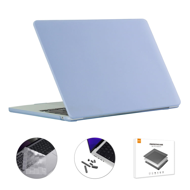 For MacBook Air 13.6 2022/2024 A2681 M2 / A3113 M3 US Version ENKAY 3 in 1 Matte Laptop Case with TPU Keyboard Film / Anti-dust Plugs (Sierra Blue) - HoMEdemic™ 