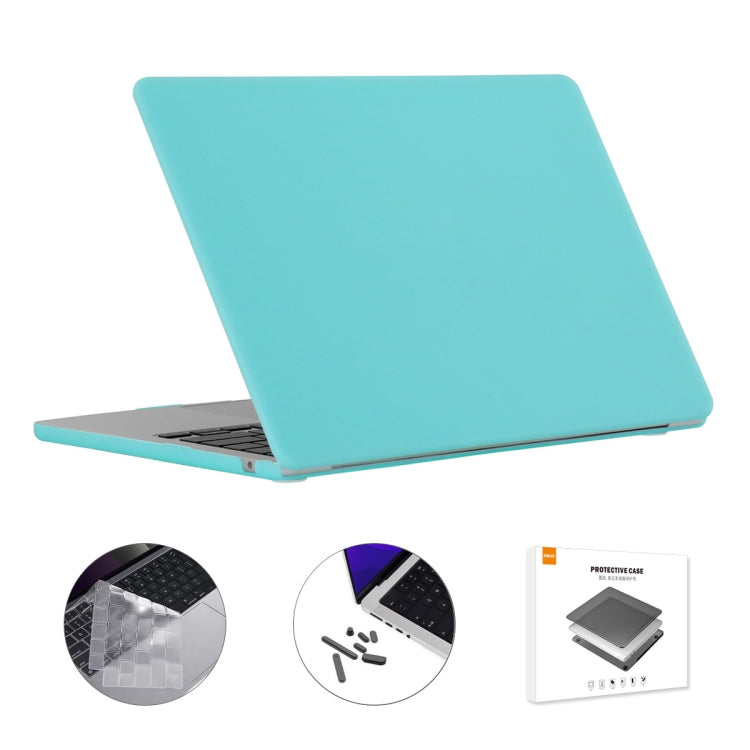 For MacBook Air 13.6 2022/2024 A2681 M2 / A3113 M3 US Version ENKAY 3 in 1 Matte Laptop Case with TPU Keyboard Film / Anti-dust Plugs (Turquoise) - HoMEdemic™ 