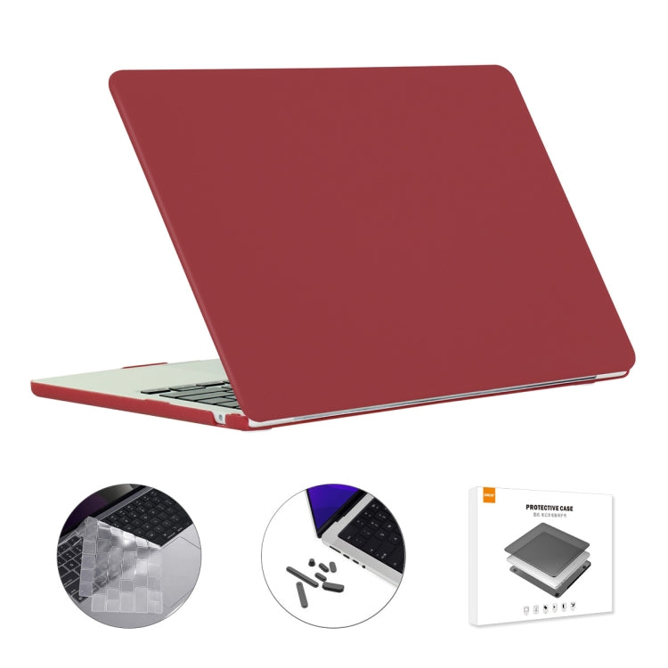 For MacBook Air 13.6 2022/2024 A2681 M2 / A3113 M3 US Version ENKAY 3 in 1 Matte Laptop Case with TPU Keyboard Film / Anti-dust Plugs (Wine Red) - HoMEdemic™ 
