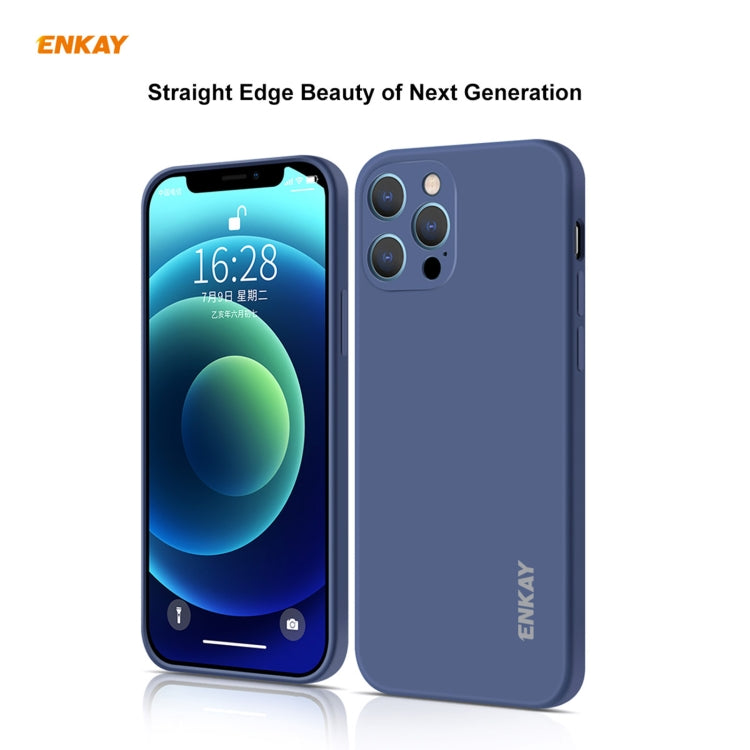 For iPhone 12 Pro Max Hat-Prince ENKAY ENK-PC070 Liquid Silicone Straight Edge Shockproof Protective Case(Light Green) - HoMEdemic™ 