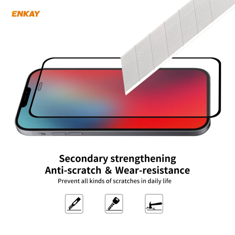 For iPhone 11 Pro Hat-Prince ENKAY ENK-PC0652 Liquid Silicone Straight Edge Shockproof Protective Case+ 0.26mm 9H 2.5D Full Glue Full Coverage Tempered Glass Protector Film(Black) - HoMEdemic™ 